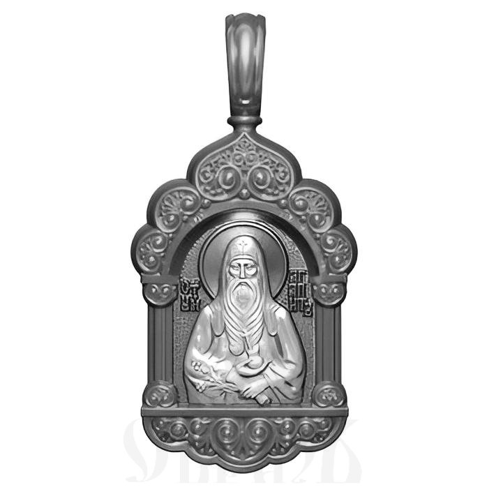 нательная икона святой преподобный агапит-врач безмездный, серебро 925 проба с родированием (арт. 18.009р)