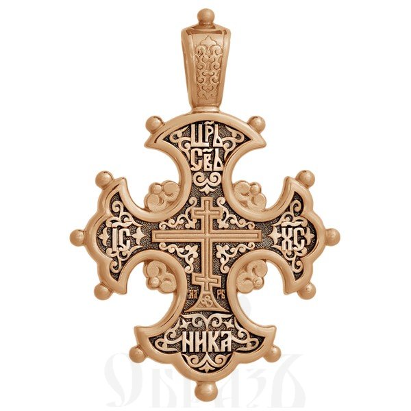 крест «процвете древо креста», золото 585 проба красное (арт. 201.057-1)